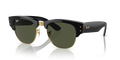 Ray Ban Mega Clubmaster - Negro sobre dorado con mica verde g15