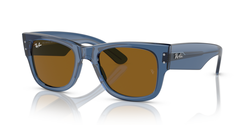 Ray Ban Mega Wayfarer - Azul traslúcido con micas marrones
