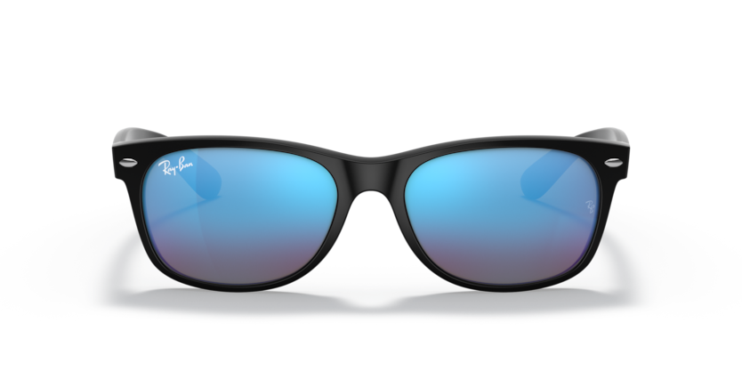 Ray Ban New Wayfarer - Goma negra con micas azul espejo