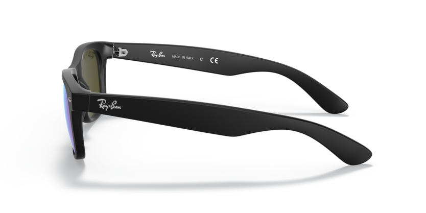 Ray Ban New Wayfarer - Goma negra con micas azul espejo