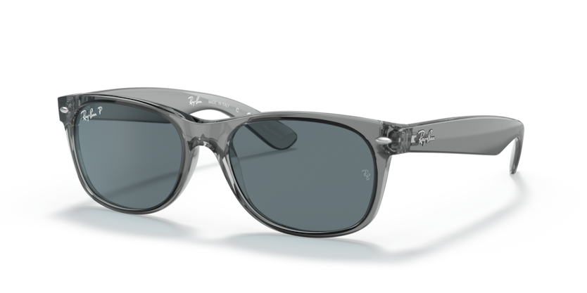 Ray Ban New Wayfarer Polarizado - Gris traslúcido con mica azul polarizada