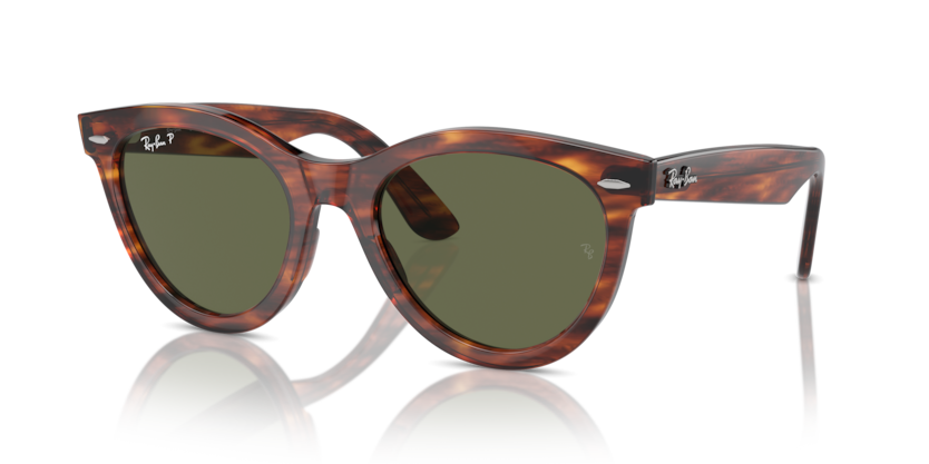 Ray Ban Wayfarer Way Polarizado - Havana a rayas con micas verde g15 polarizado