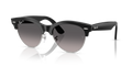 Ray Ban Clubmaster Way Polarizado - Negro sobre plateado con mica gris degradé polarizado