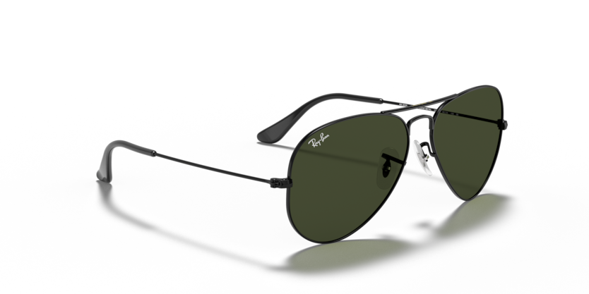 Ray Ban Aviator - Negro con mica verde g15
