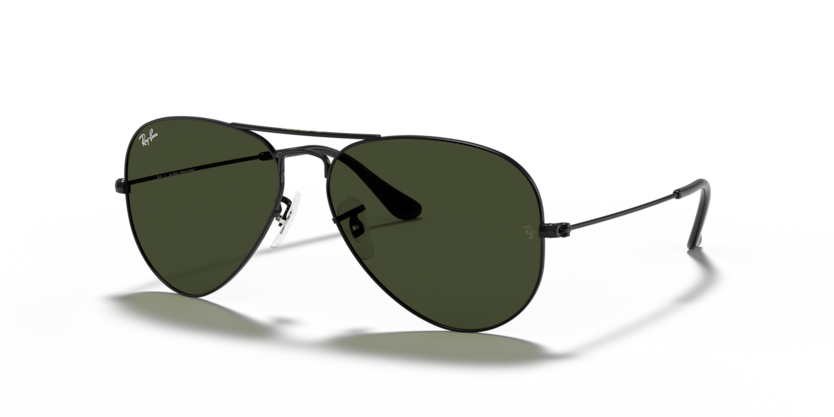 Ray Ban Aviator - Negro con mica verde g15
