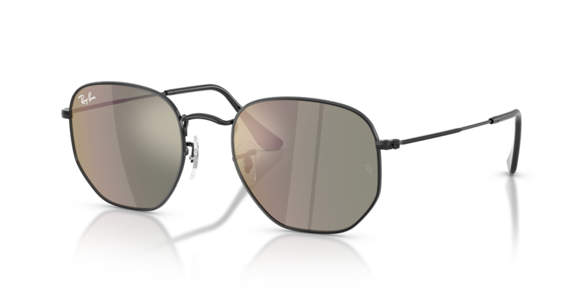 Ray Ban Hexagonal - Negro con micas bronce