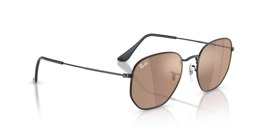 Ray Ban Hexagonal - Negro con marrón espejeado