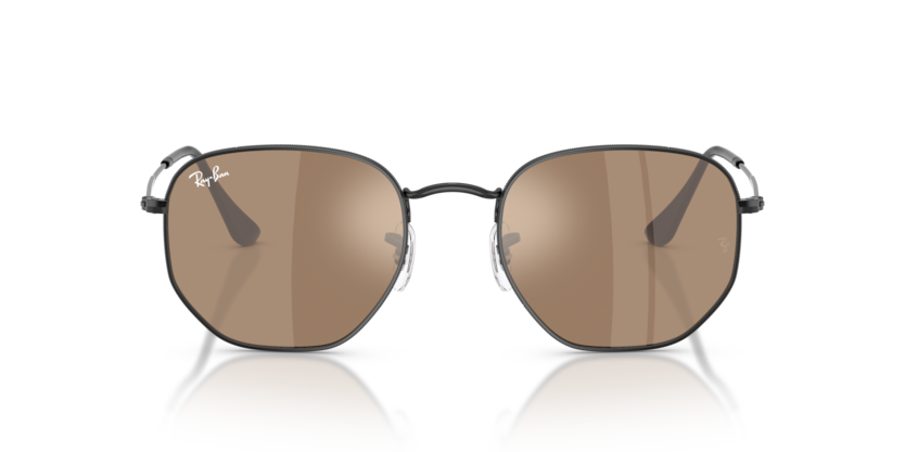 Ray Ban Hexagonal - Negro con marrón espejeado