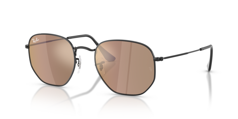 Ray Ban Hexagonal - Negro con marrón espejeado
