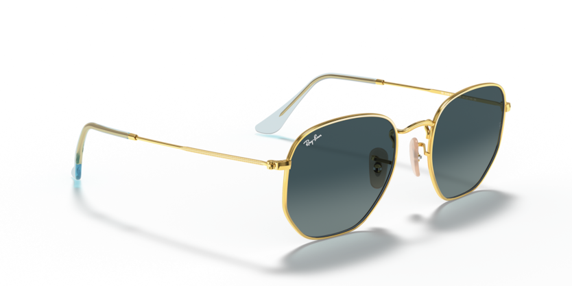 Ray Ban Hexagonal - Oro arista con azul