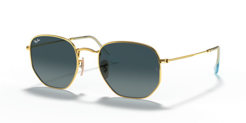 Ray Ban Hexagonal - Oro arista con azul