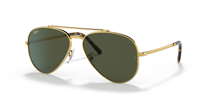 Ray Ban New Aviator - Dorado con mica verde g15