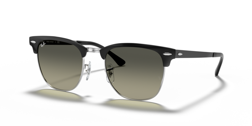 Ray Ban Clubmaster Metal - Negro sobre plateado con mica gris degradé