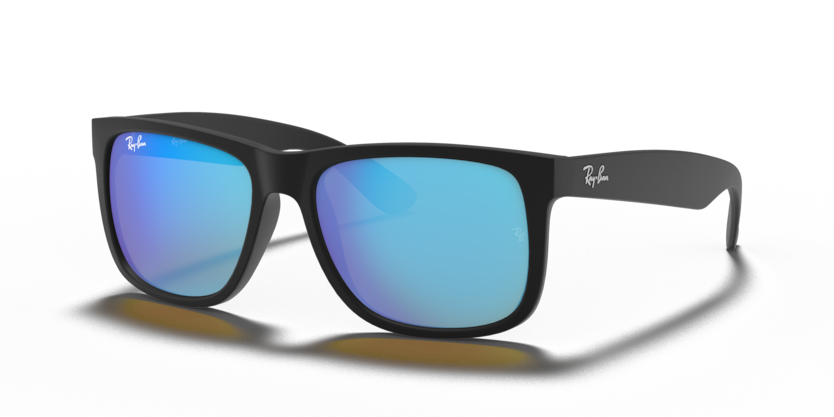 Ray Ban Justin - Goma negra con azul espejado