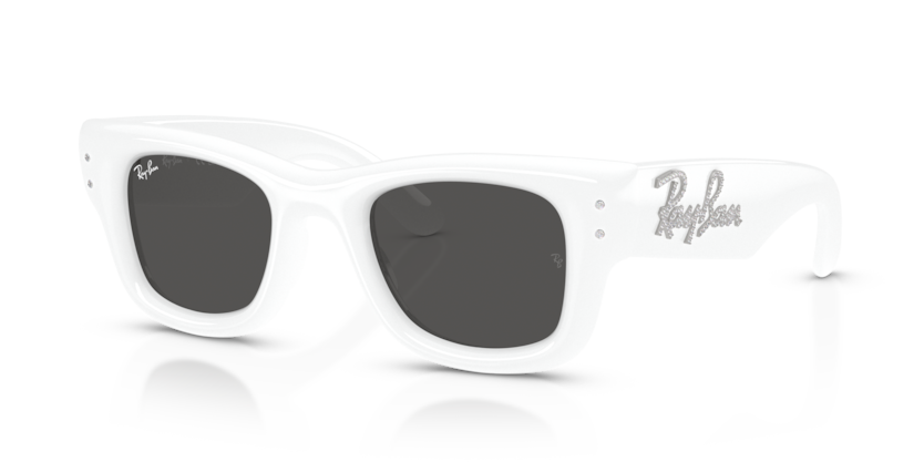 Ray Ban Wayfarer Puffer Cristal Edition - Blanco con mica negra y varilla con cristales