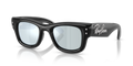 Ray Ban Wayfarer Puffer Cristal Edition - Negro con mica plateada espejo y varilla con cristales