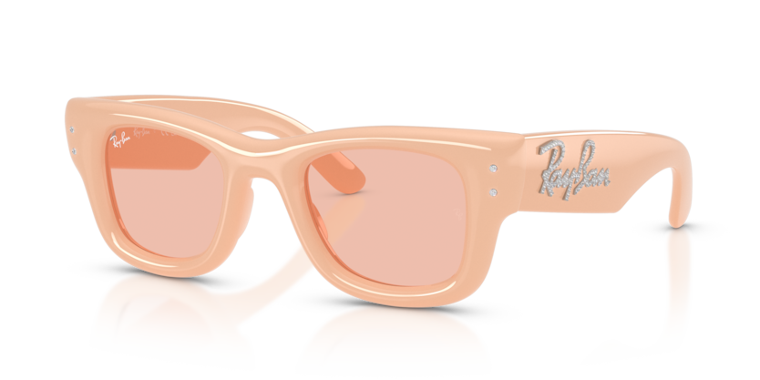 Ray Ban Wayfarer Puffer Cristal Edition - Rosa claro con mica rosa y varilla con cristales