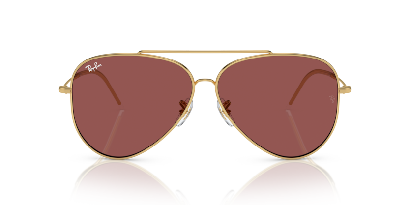 Ray Ban Aviator Reverse - Oro arista con mica rosa oscuro