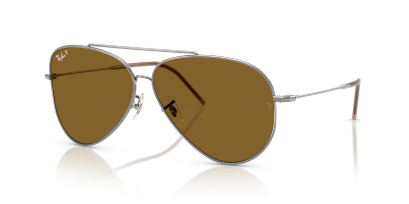 Ray Ban Aviator Reverse Polarizado - Gris plomo con mica marrón polarizada