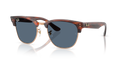 Ray Ban Clubmaster Reverse - Havana rayado sobre oro rosa con mica azul oscuro