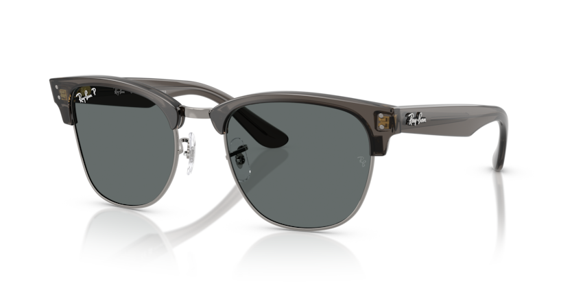 Ray Ban Clubmaster Reverse Polarizado - Gris oscuro transparente sobre bronce con mica gris polarizado