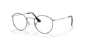 Ray Ban Round Metal - Negro sobre plateado